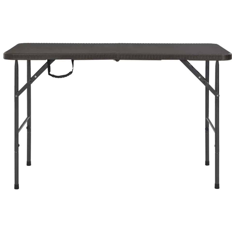 vidaXL Tuintafel inklapbaar rattan look 120x60x74 cm HDPE bruin