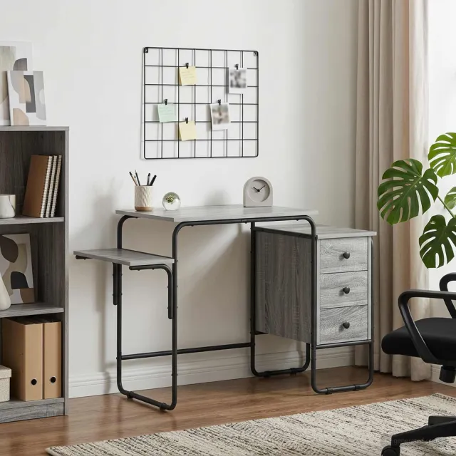 vidaXL Bureau met opbergruimte Grijs Sonoma 120 x 50 x 75 cm, foto 2