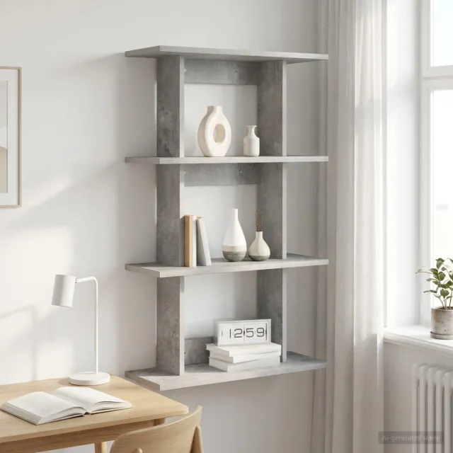 vidaXL Wandplank Betongrijs 56 x 20 x 90 cm
