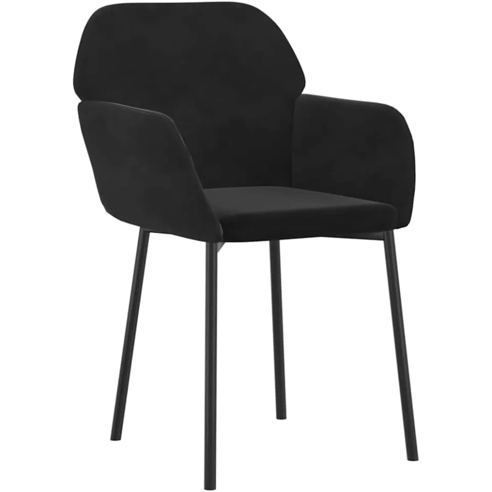 vidaXL Eetkamerstoelen 2 st fluweel zwart, foto 3