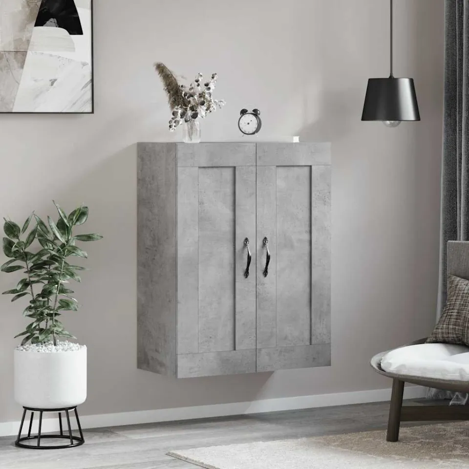 vidaXL Wandkast 69,5x34x90 cm bewerkt hout betongrijs grijs, foto 3