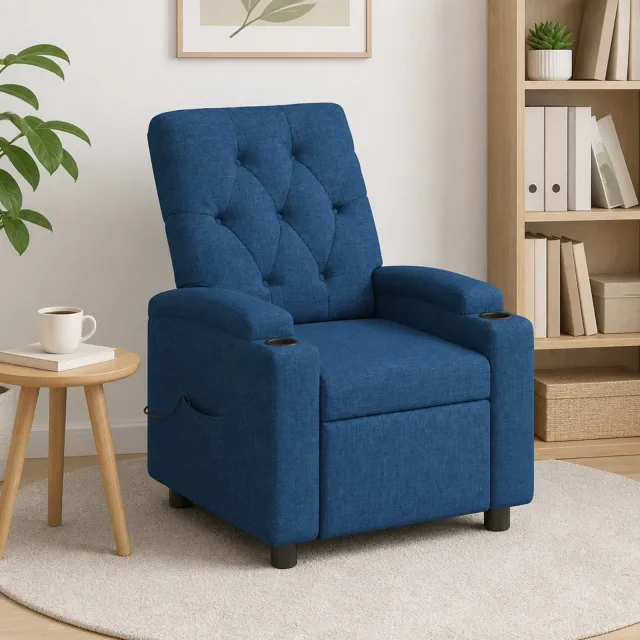 vidaXL Massage-relaxstoel Blauw 75 x 95 x 101 cm Stof