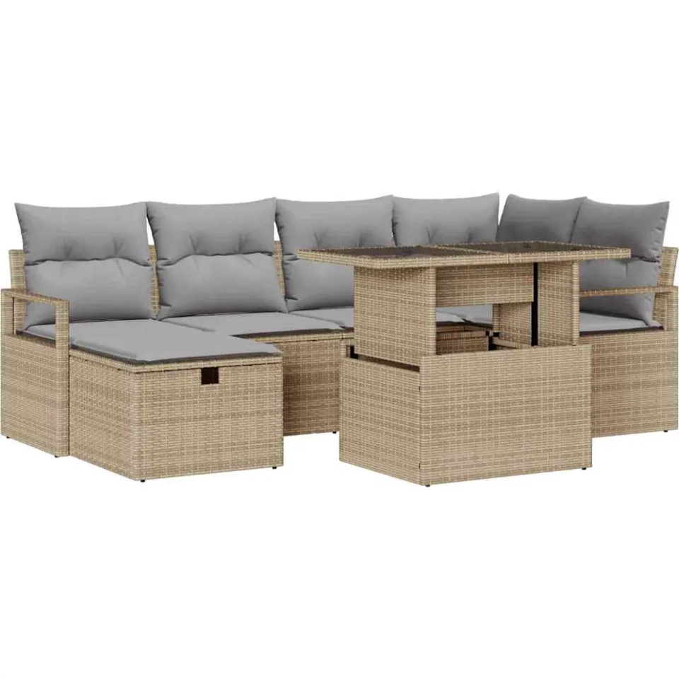 vidaXL Tuin Sofa Set 9 st poly rattan Zwart