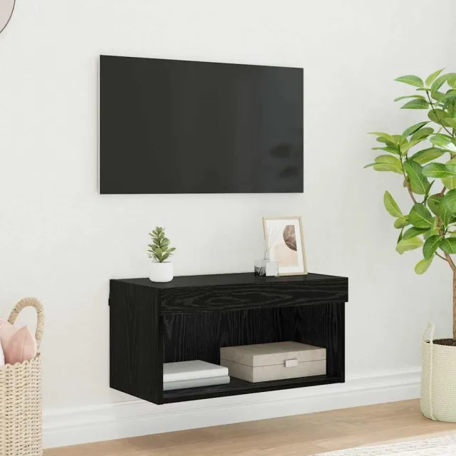 vidaXL Tv-meubelset 60 x 30 x 30 cm Zwart Eiken Bewerkt hout, foto 2