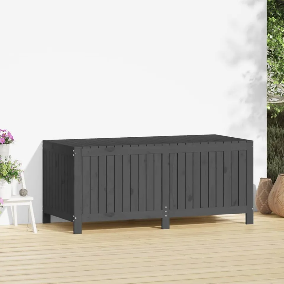 vidaXL Tuinbox 147x68x64 cm massief grenenhout grijs, foto 3