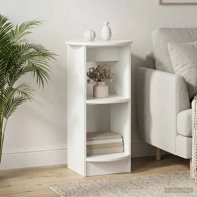 vidaXL Bijzetkast Hoogglans Wit Geconstrueerd hout