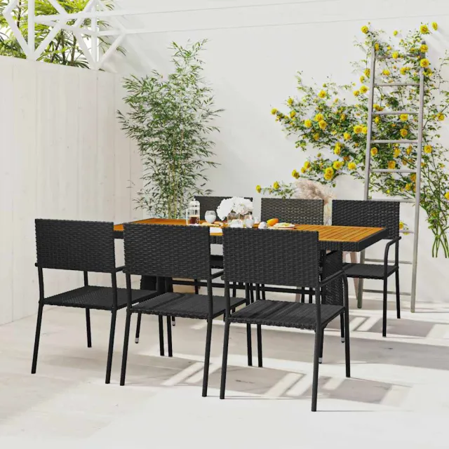 vidaXL 7-delige Tuinset poly rattan zwart, foto 2