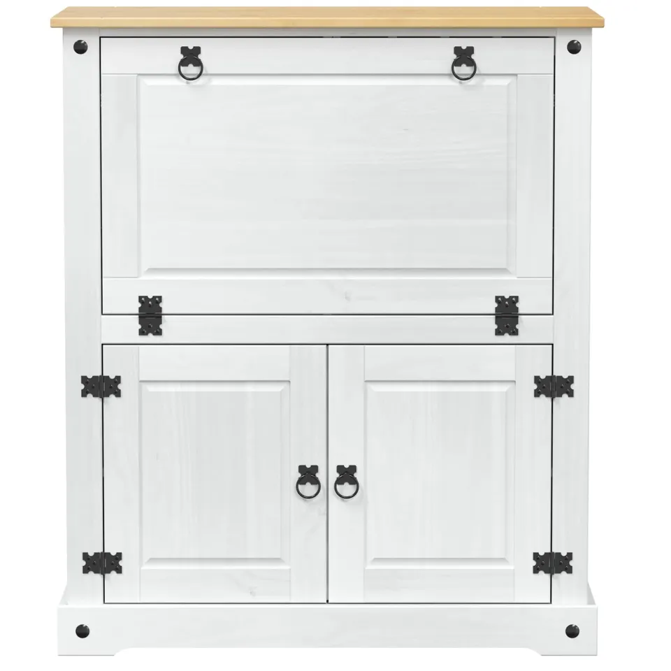 vidaXL Wijnkast Wit 97 x 45 x 114 cm Massief grenenhout, foto 4