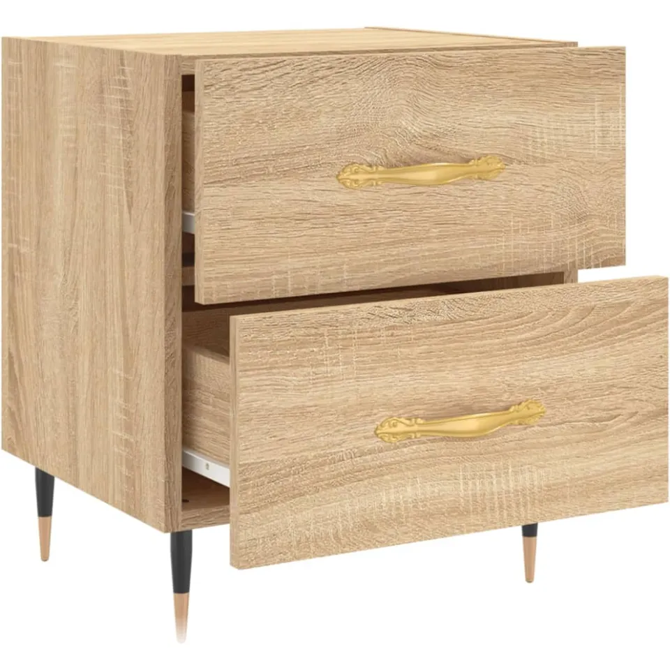 vidaXL Nachtkastje 40x35x47,5 cm bewerkt hout sonoma eikenkleurig, foto 3