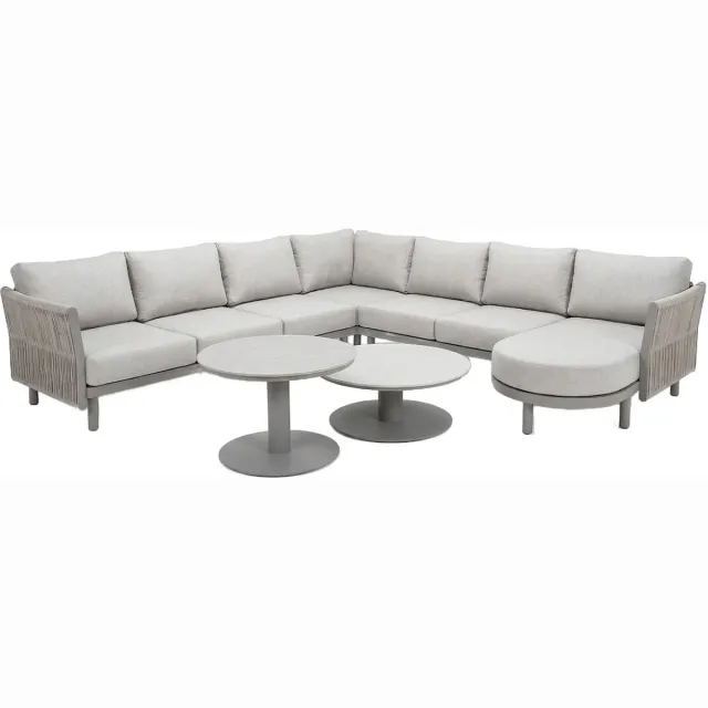 Normin Loungeset Cavallino | 7-delig | 6 personen | Beige/Camel | Rope & aluminium