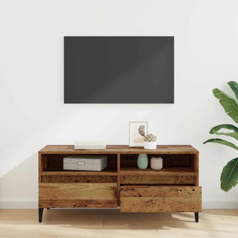 vidaXL TV-kast Oud Hout 100 x 34,5 x 44,5 cm Gemonteerd hout en ijzer bruin, foto 4