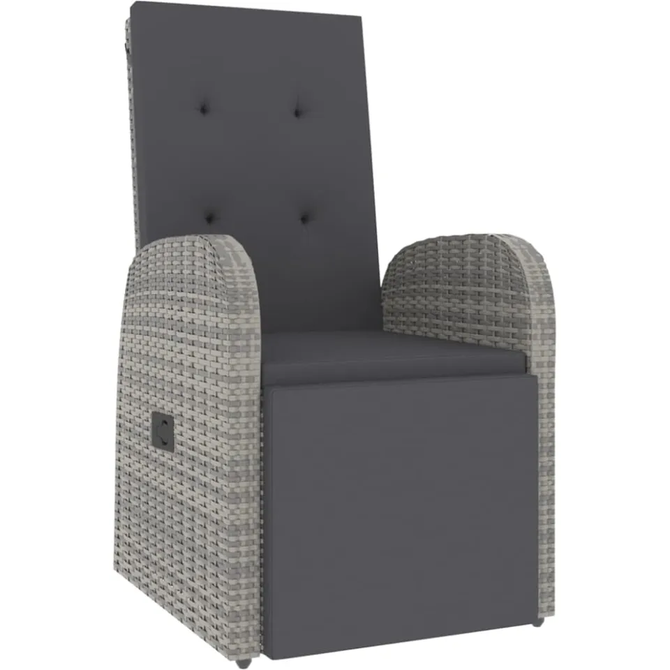 vidaXL 2-delige Loungeset poly rattan en massief acaciahout grijs, foto 3