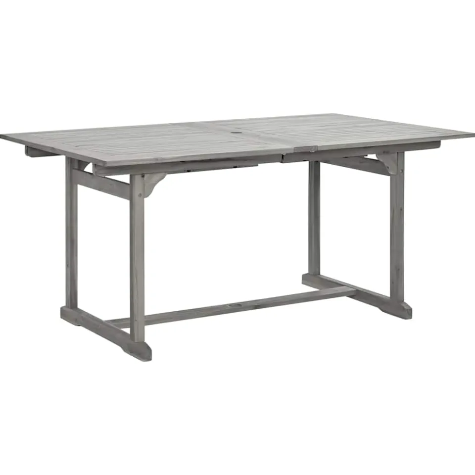 vidaXL Tuintafel (160-240)x100x75 cm massief acaciahout grijs, foto 3