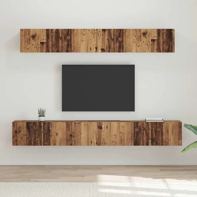 vidaXL Tv-meubelset 5 st Oud Hout Bewerkt hout bruin, foto 2