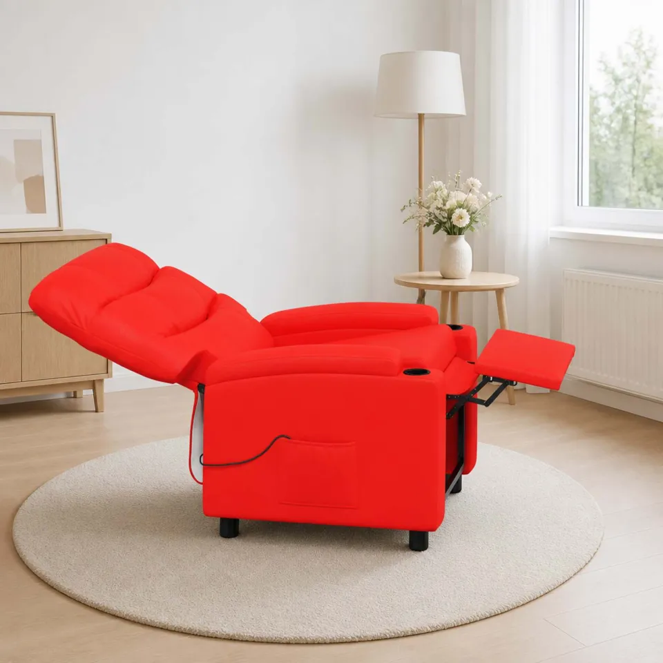 vidaXL Massage-relaxstoel Rood 75 x 93 x 102 cm Stof, foto 4