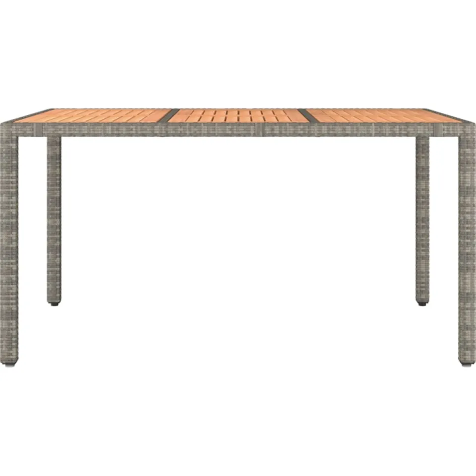 vidaXL Tuintafel met houten blad poly ratten en acaciahout grijs