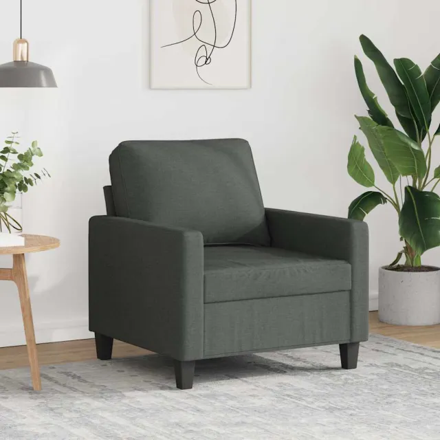 vidaXL Fauteuil 60 cm stof donkergrijs