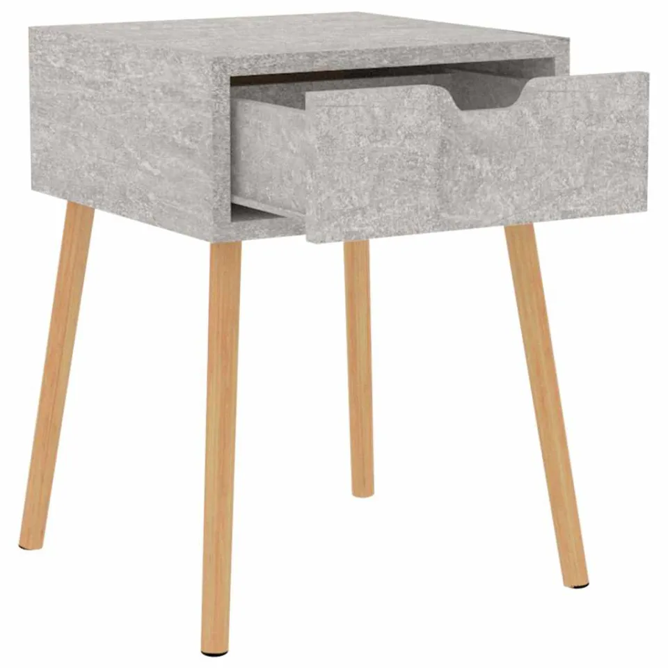 vidaXL Nachtkastje 40x40x56 cm bewerkt hout betongrijs grijs, foto 4