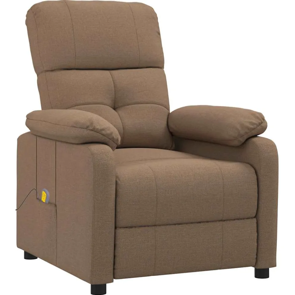 vidaXL Massagestoel stof bruin, foto 3