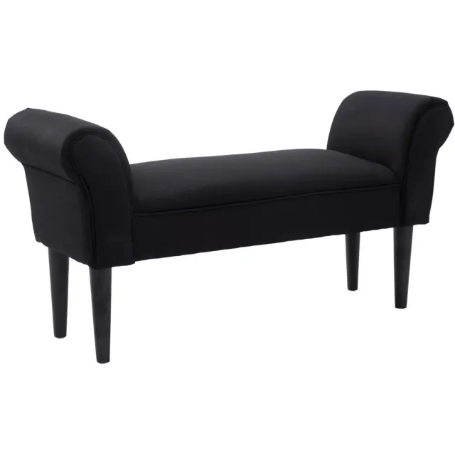 JOYNEXTBUY Voetenbank - Zitbankje - Voetensteun - Armleuningen - Slaapkamerbank - Lounge Hocker - 102cm x 36cm x 51cm - Zwart