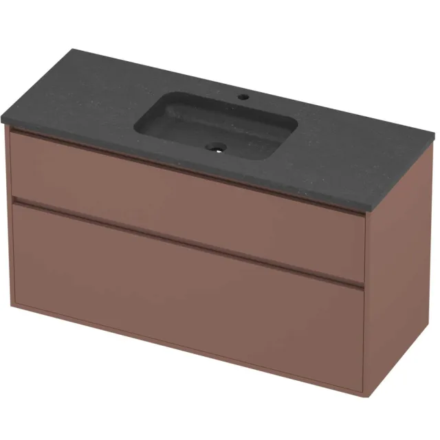 Proline Rollo Badmeubelset Hardsteen Elegant 1 Gat 120x46x67 cm Blue Stone Beauty Blush Rosé Goud