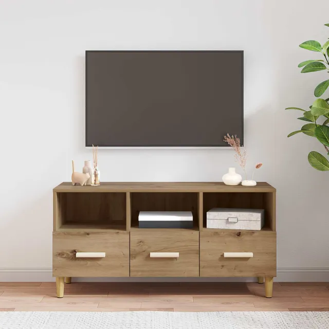 vidaXL TV-kast 102 x 36 x 50 cm Ambachtelijk eiken Bewerkt hout, foto 2