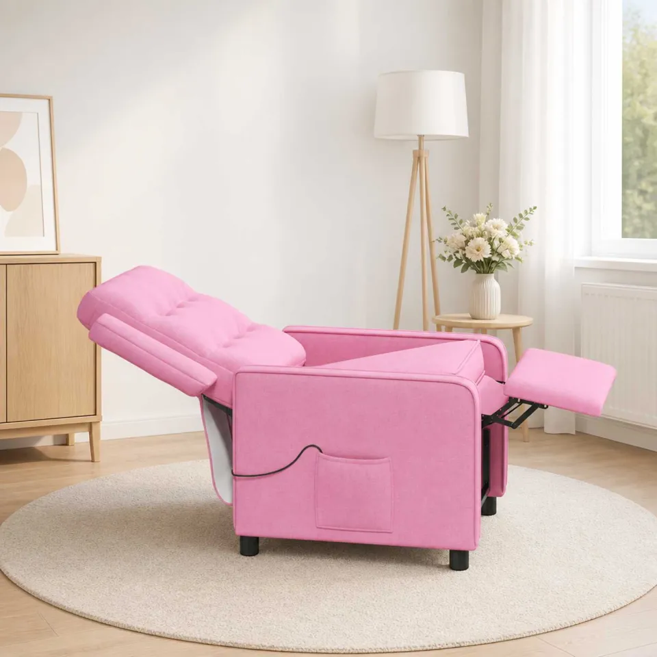 vidaXL Massage-relaxstoel Roze 65 x 93 x 102 cm Stof, foto 4