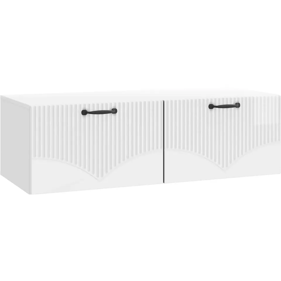 vidaXL Wandbeugel TV-kast Hoogglans Wit 98 x 41 x 30 cm Bewerkt hout, foto 3