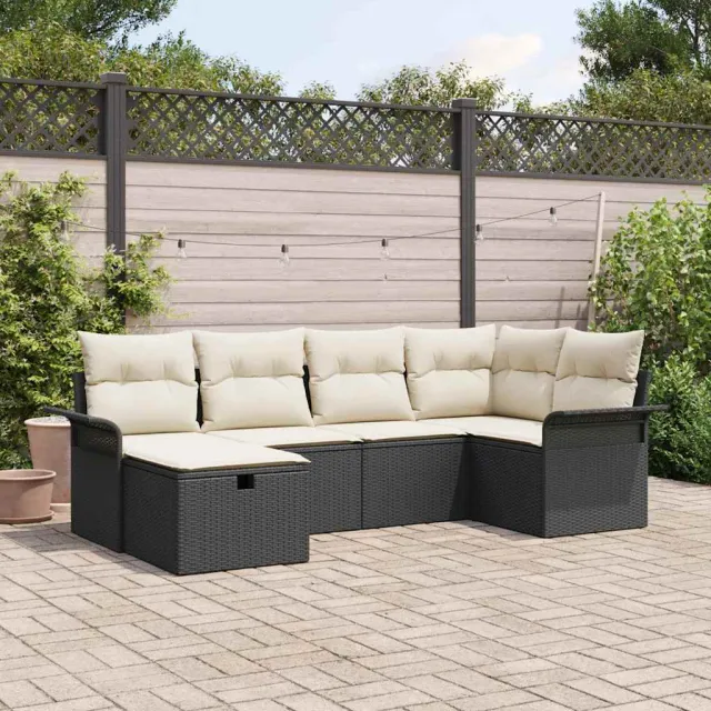 vidaXL Tuin Sofa Set 6 st Poly riet lichtgrijs, foto 2