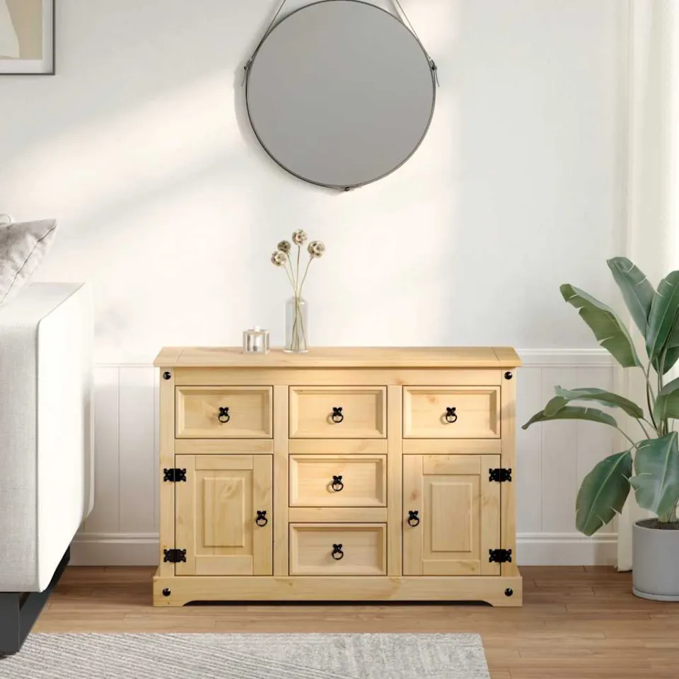 vidaXL Dressoir Corona 112x40x75 cm massief grenenhout bruin, foto 2
