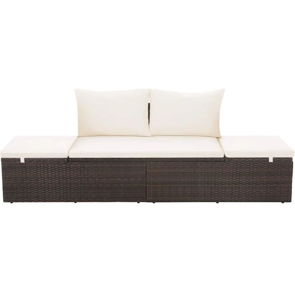 vidaXL Tuinbed 195x60 cm poly rattan bruin