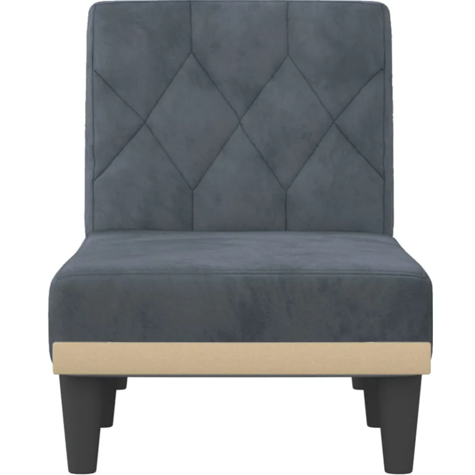 vidaXL Chaise longue fluweel donkergrijs