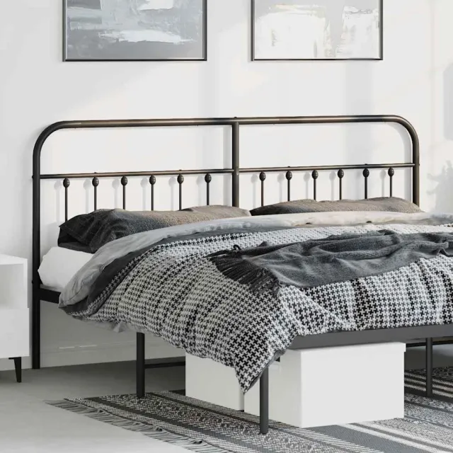 vidaXL Vervangend hoofdbord metaal zwart 193 cm