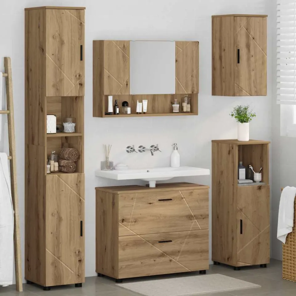 vidaXL Badkamermeubelset 5 st Artisan Eiken 35 x 30 x 192 cm, foto 4