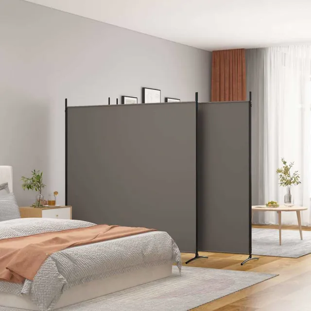 vidaXL Kamerscherm met 4 panelen 698x180 cm stof antracietkleurig, foto 2