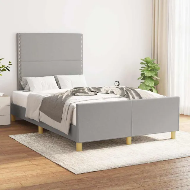 vidaXL Bedframe zonder matras 120x200 cm stof lichtgrijs grijs