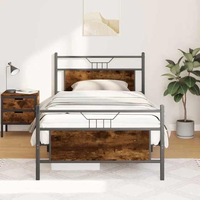 vidaXL Bedframe zonder matras hout gerookt eikenkleurig 100x200 cm Bruin