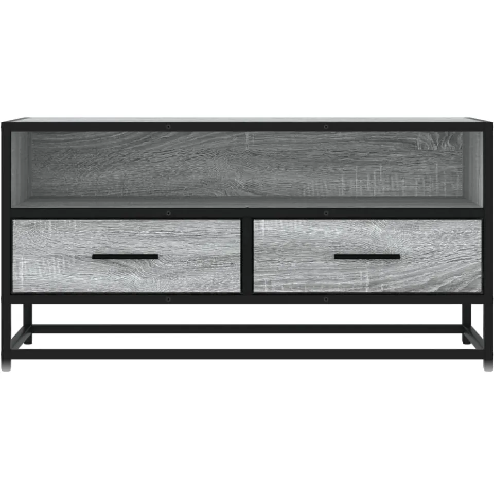 vidaXL Tv-meubel 80x34,5x40 cm bewerkt hout metaal grijs sonoma eiken, foto 4