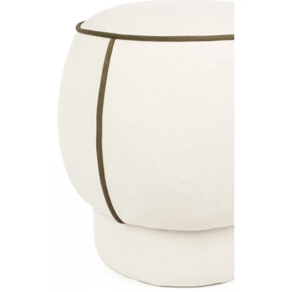 Housecraft Living Marina Poef Rond 45 cm Wit, foto 3