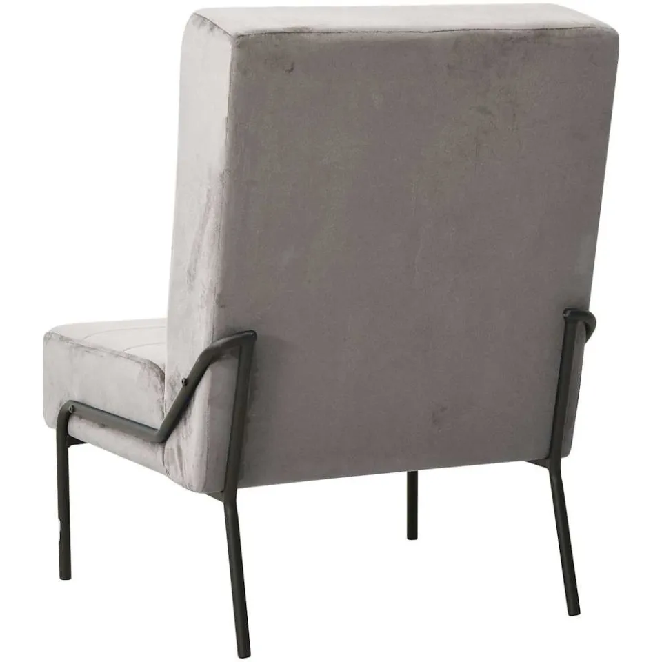 vidaXL Relaxstoel 65x79x87 cm fluweel lichtgrijs grijs, foto 4
