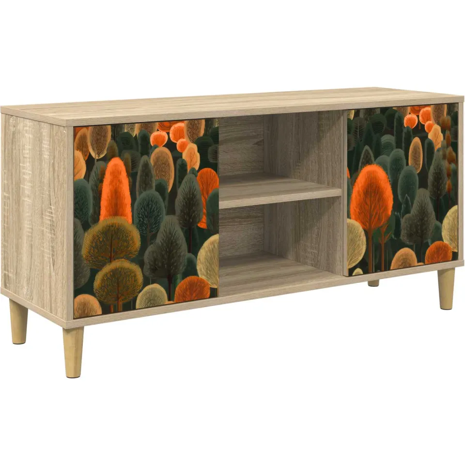 vidaXL Tv-meubel ZAANDAM 102 x 33 x 50 cm Sonoma Bewerkt hout bruin, foto 3