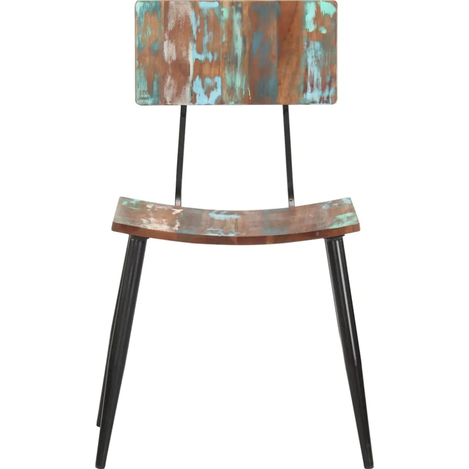vidaXL Eetkamerstoelen 6 st massief gerecycled hout meerkleurig, foto 3