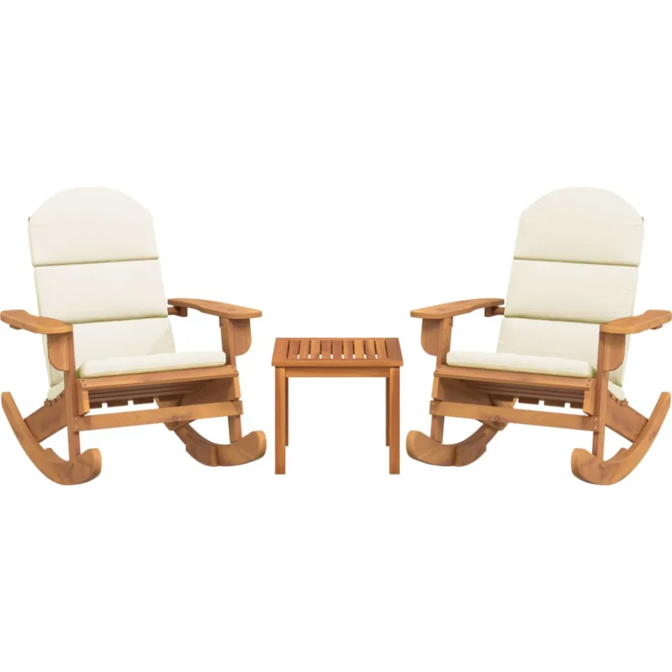 vidaXL 3-delige Loungeset Adirondack massief acaciahout Bruin