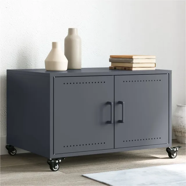vidaXL Salontafel 68x50x43,5 cm staal antracietkleurig, foto 2