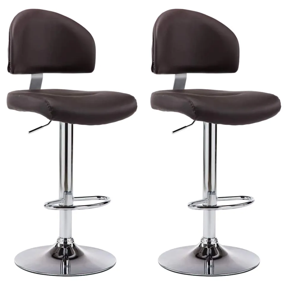 vidaXL Barstoelen 2 st kunstleer bruin, foto 3
