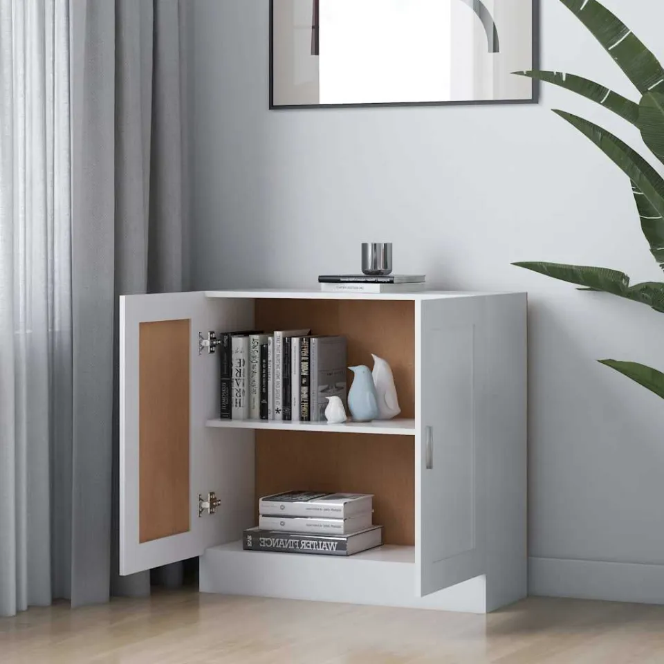 vidaXL Boekenkast 82,5x30,5x80 cm bewerkt hout wit, foto 4