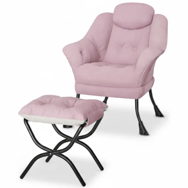 Triumpunpre Opvouwbare Vloerzitbank met IJzeren Frame - Luie Bank met Zachte Corduroy Bekleding - Grondstoel voor Woonkamer, Slaapkamer, Lezen & Gamen - 75x68x20 cm - Roze HLR-39