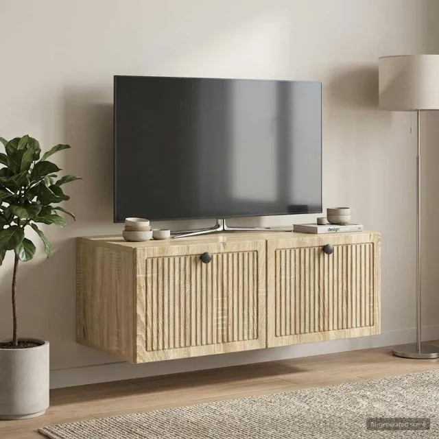 vidaXL Wandbeugel TV-kast Sonoma Eiken 78,5 x 41 x 30 cm Bewerkt hout Bruin