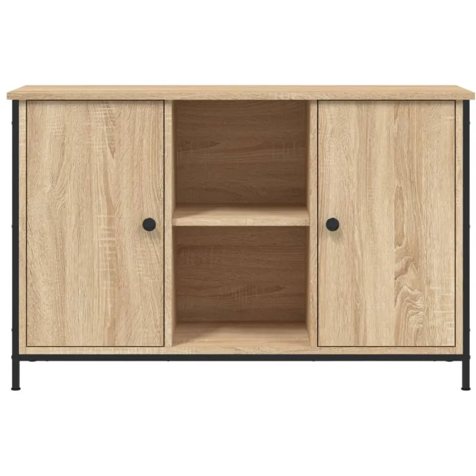 vidaXL Tv-meubel 100x35x65 cm bewerkt hout sonoma eikenkleurig Bruin