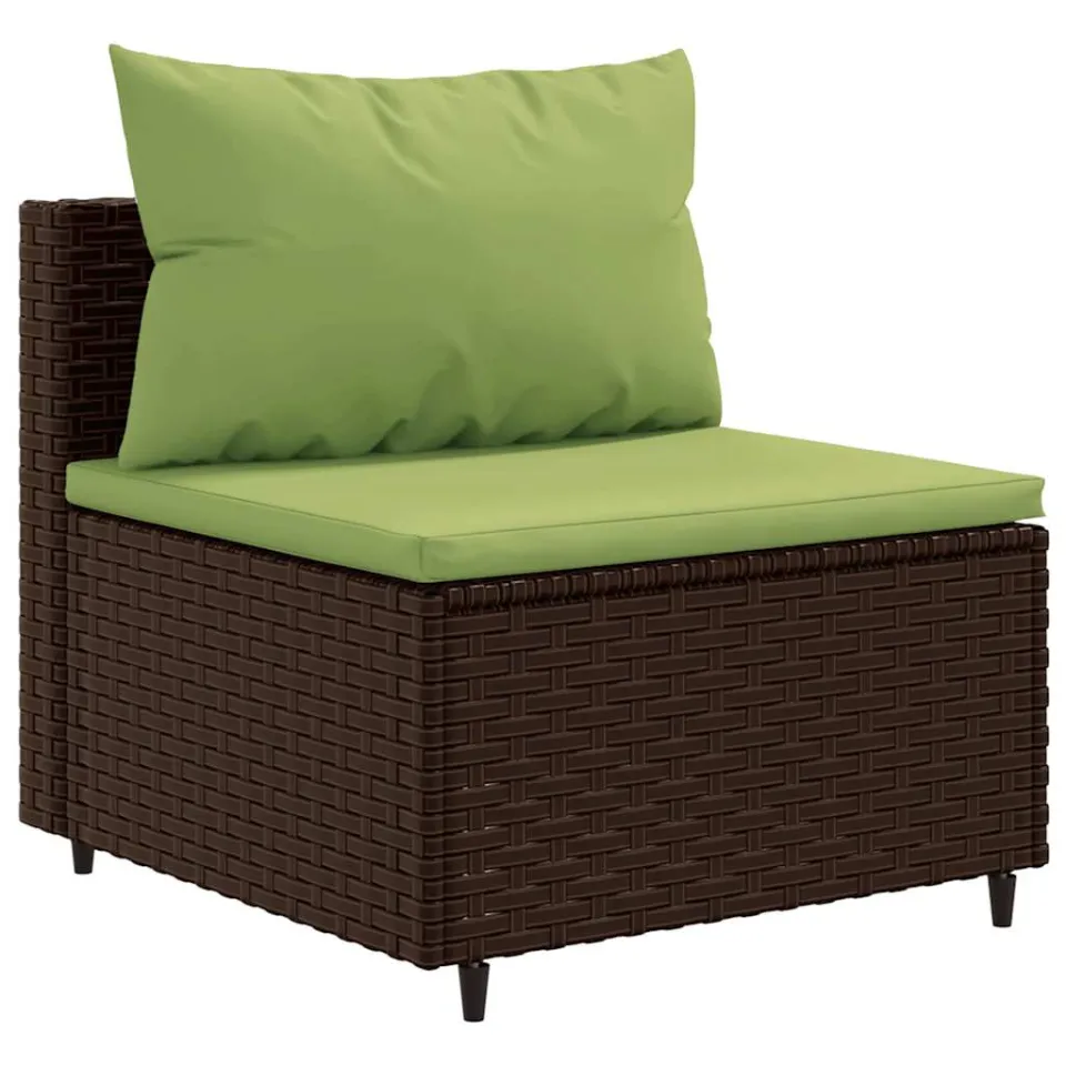 vidaXL 6-delige Loungeset met kussens poly rattan bruin, foto 4